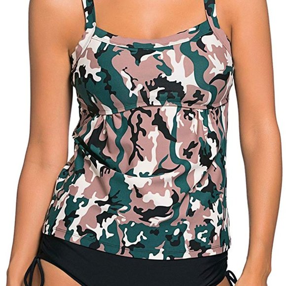 Women's 2pcs Swing Tankini Top Swimsuit Swimdress - Picture 4 of 7